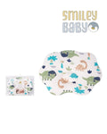 Baby Quilted Pillow WHITE DINOSAUR