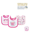3 Bibs Cotton Pack happy girl