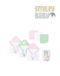 Baby Hooded Towel SET 6PCS GREEN FLOWERS