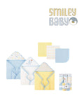 Baby Hooded Towel SET 6PCS BLUE ELEPHANT