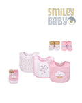 bibs and Socks 5 Pcs Set PINK CLOUD