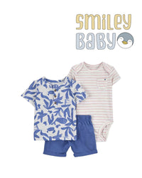 Baby 3-Piece blue LEAVES