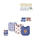 baby Boy Bibs and Socks 5 Pcs Set BLUE BEAR