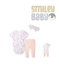 Bebe Favour Baby Bodysuit & Footed Pant SET 3Pcs flowers