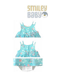 Infant Toddler Baby Girl Bodysuit Dress Sleeveless Sundress BLUE