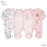 overall coton set pink bear