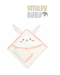 Baby Hooded Towel with loofah WHITE LOVE