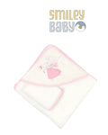 Baby Hooded Towel with loofah WHITE FAIRY