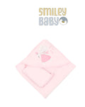 Baby Hooded Towel with loofah PINK FAIRY