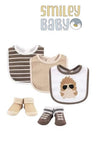 baby Boy Bibs and Socks 5 Pcs Set BEIGE URCHIN