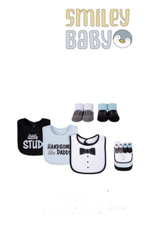 baby Boy Bibs and Socks 5 Pcs Set LITTLE STUD