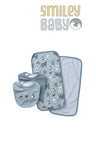 bibs and Burp 4-Piece Set BLUE PANDA