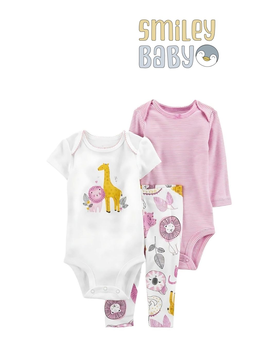 Baby 3-Piece set WHITE GIRAF