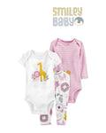 Baby 3-Piece set WHITE GIRAF