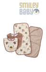 bibs and Burp 4-Piece Set BROWN BEAR