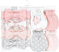 Hudson Baby Cotton Headband set 8pcs PINK