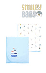 Boys Swaddles Blue Boat