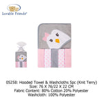 Hooded Towel with Five Washcloths pengiun