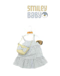 Dress and bag  gray and white
