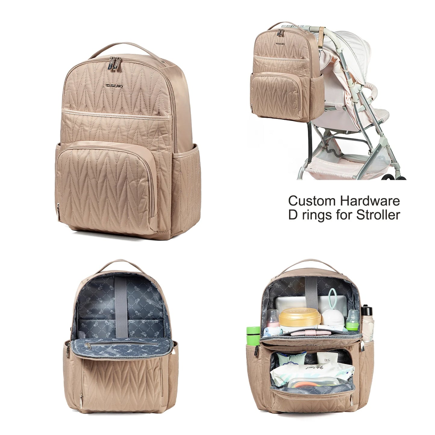 Little Story Betty Diaper Bag (CLD-BP250) beige