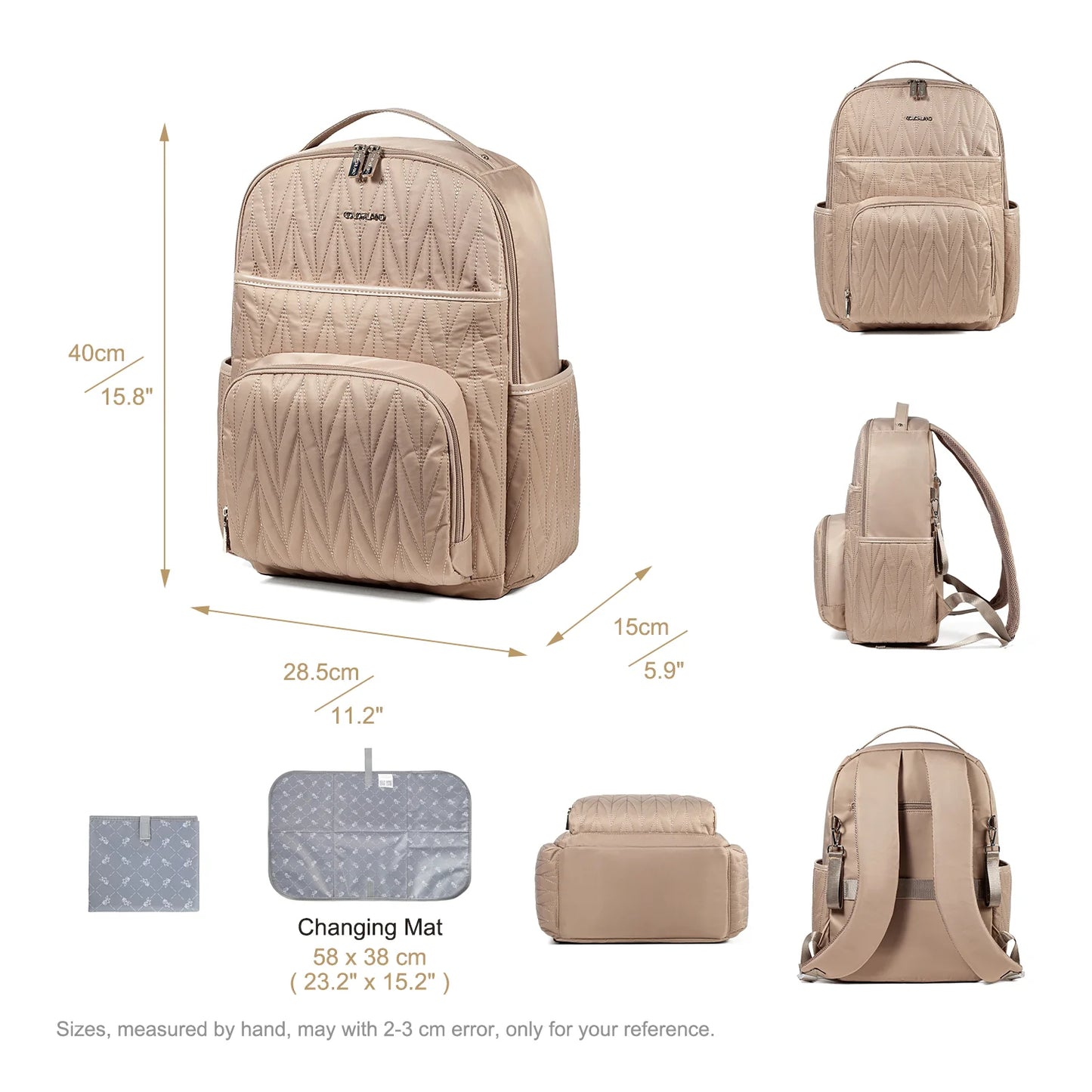 Little Story Betty Diaper Bag (CLD-BP250) beige