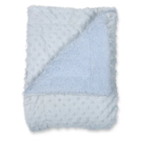dotted blanket with Sherpa backing blue  bear