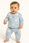 winter pyjama coral star blue