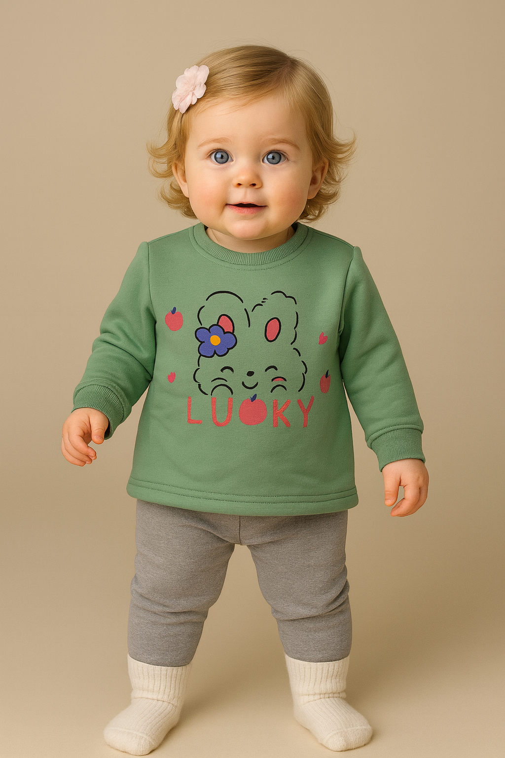 winter pyjama fleece inside lucky green