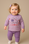 winter pyjama fleece inside lucky purple