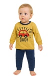 winter pyjama fleece inside little  dude yellow