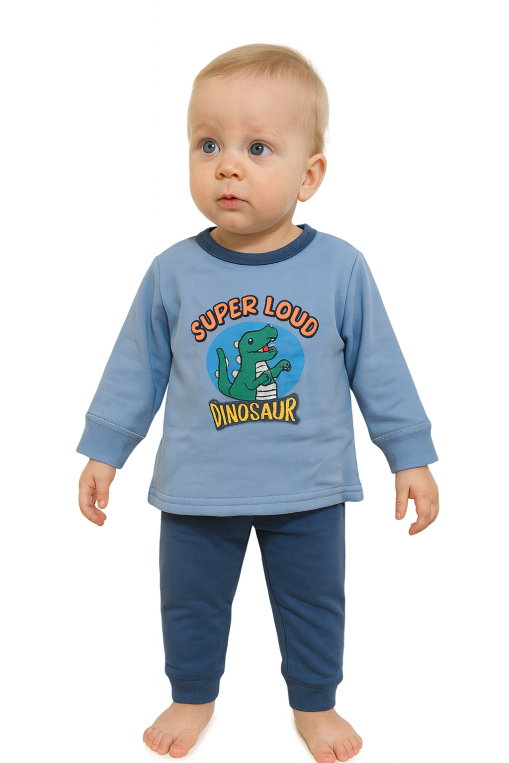 winter pyjama fleece inside little super loud blue