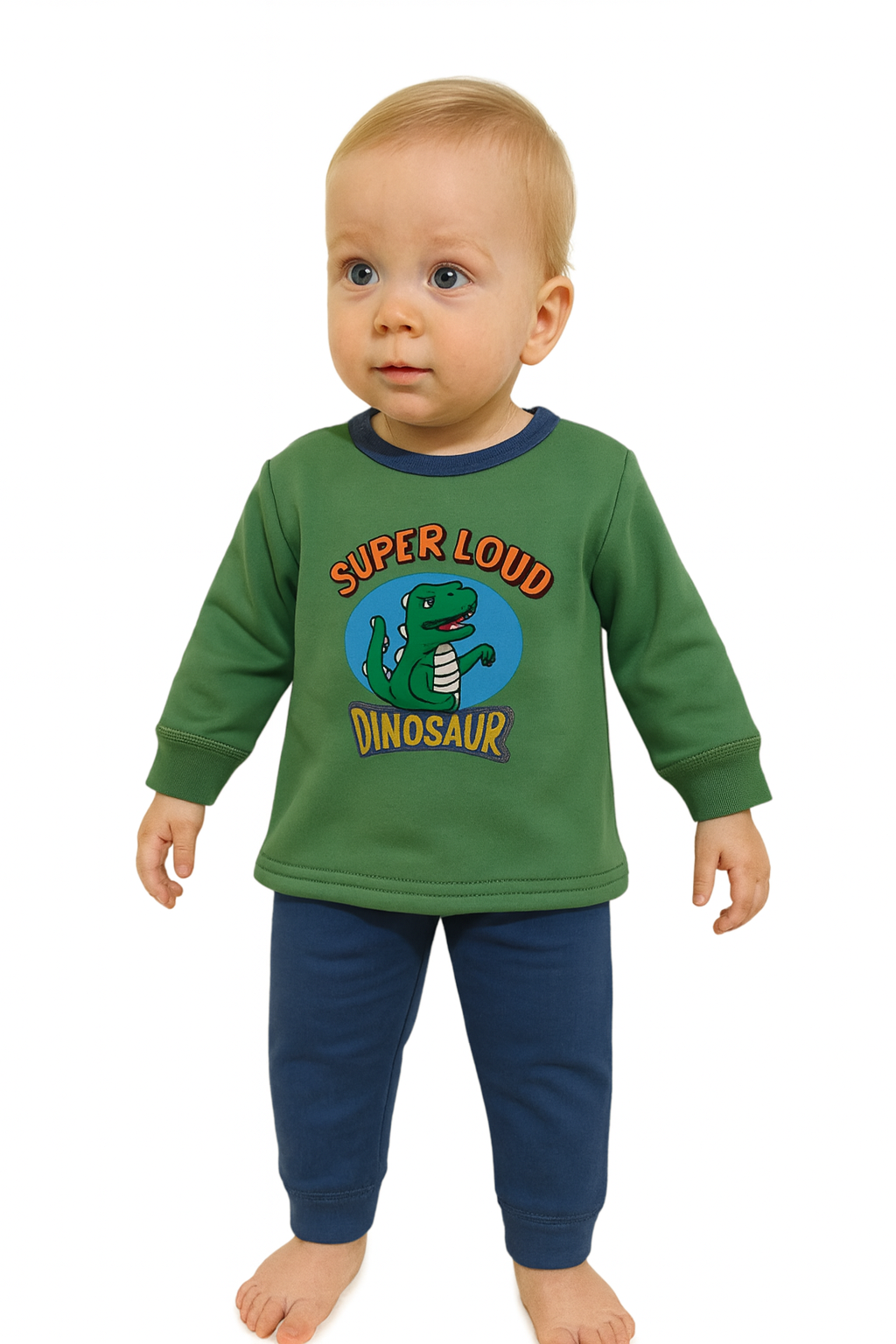 winter pyjama fleece inside little super loud green