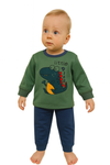 winter pyjama fleece inside little dino green