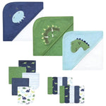 3 Hooded Towel with 15 washcloth dinasour