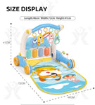 2 in 1 play mat and walker blue