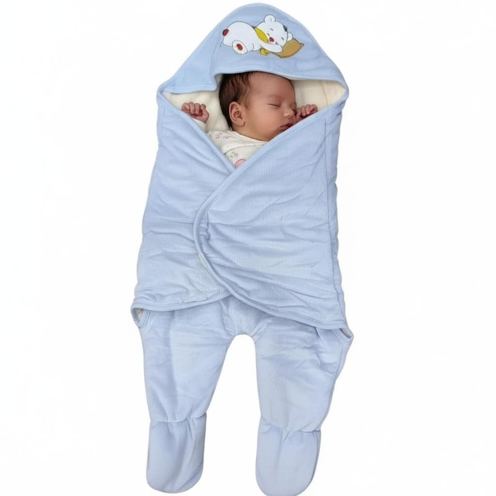 winter swaddle blue