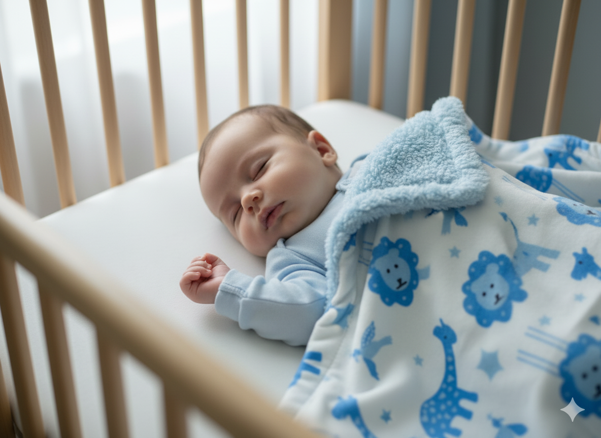 Little Celebrity Baby Boy Zoo Animal Print Blanket