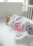Little Celebrity blanket Ana Pink White Medallion Sherpa Baby Blanket Radiant Mandala.