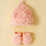 Baby Hat With gloves pink