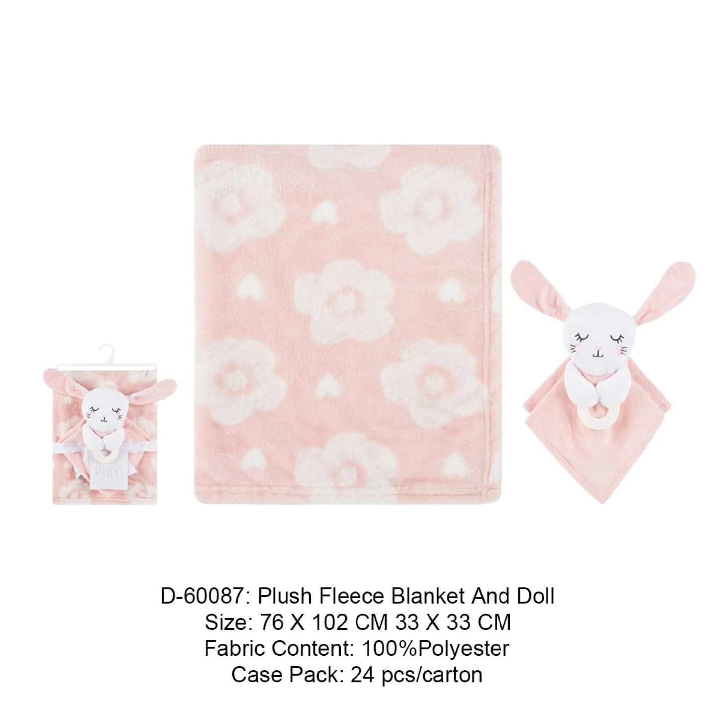 winter blanket sherpa blanket&plush doll rabbit