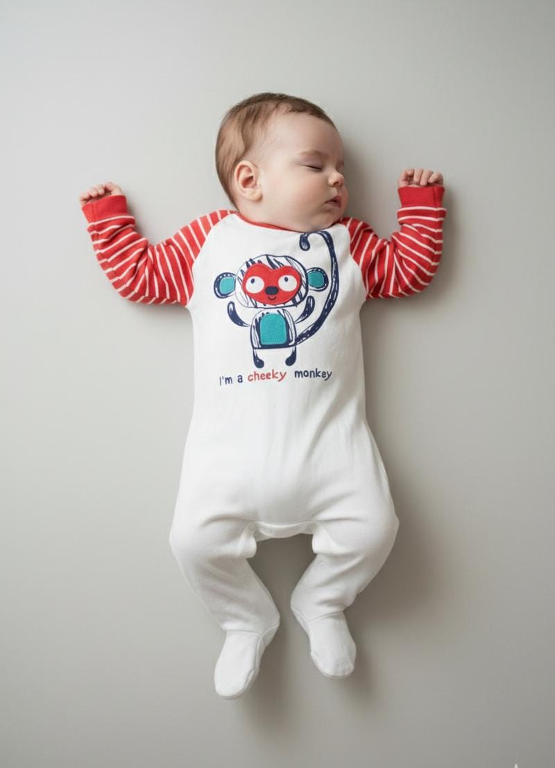 overall coton  red monkey