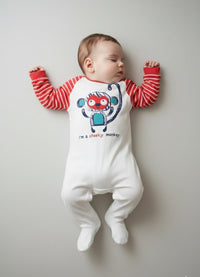 overall coton  red monkey