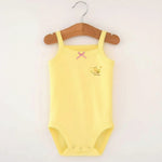 Baby Girls Spaghetti Strap Bodysuit Sleeveless yellow