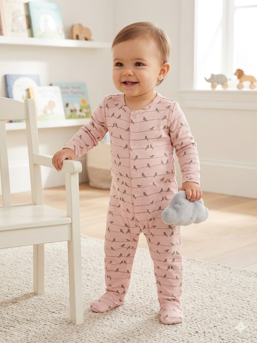overall coton birds