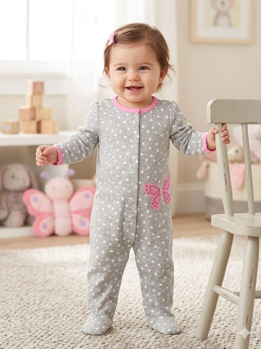 overall coton butterfly