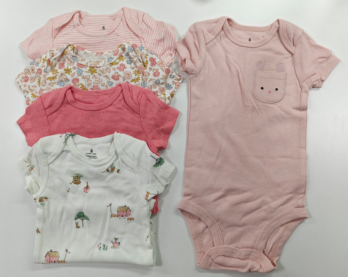 Baby GIRL Cotton Bodysuits PINK Bunny