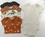 Baby Boy Cotton Bodysuits brown dinasaur