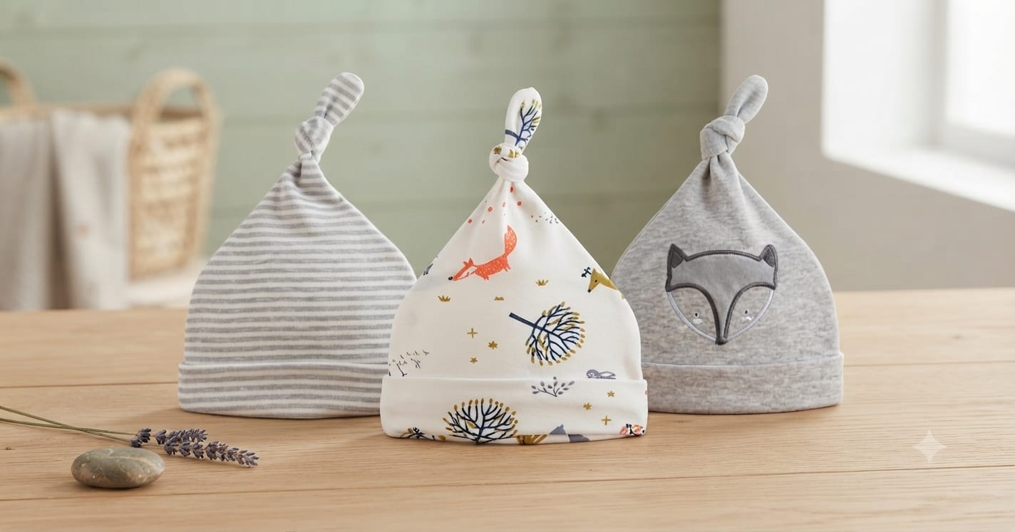 Mom’s Care hat 3pcs set  gray fox