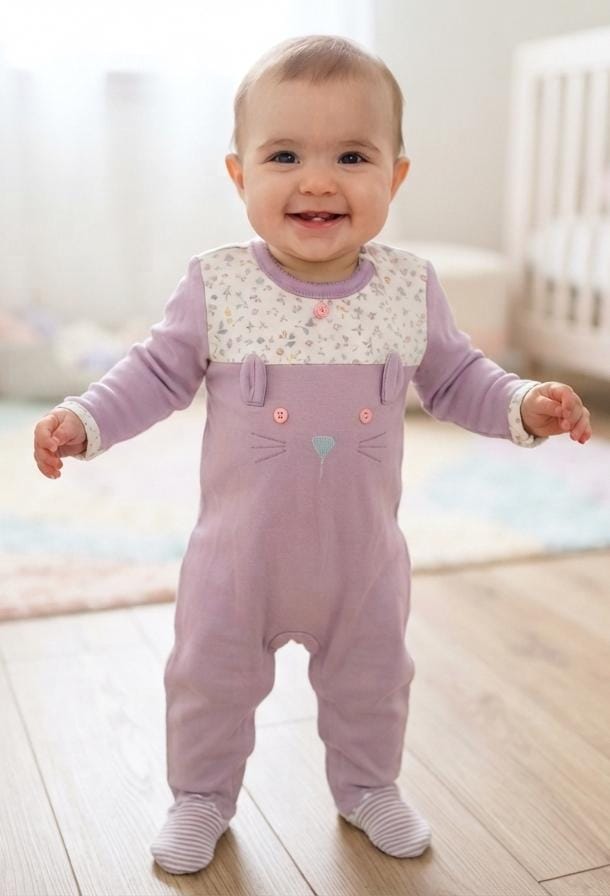 overall coton purple