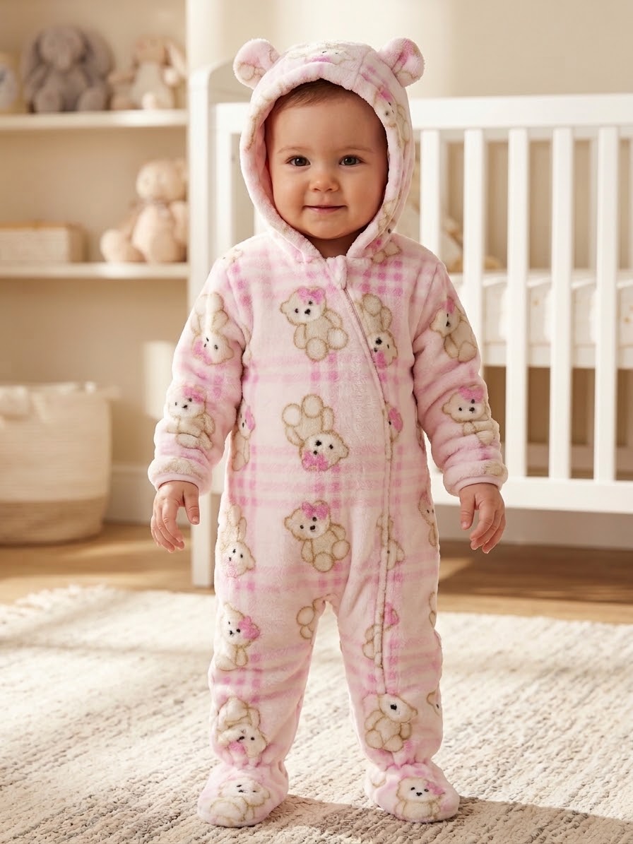 winter  hooded overall bear